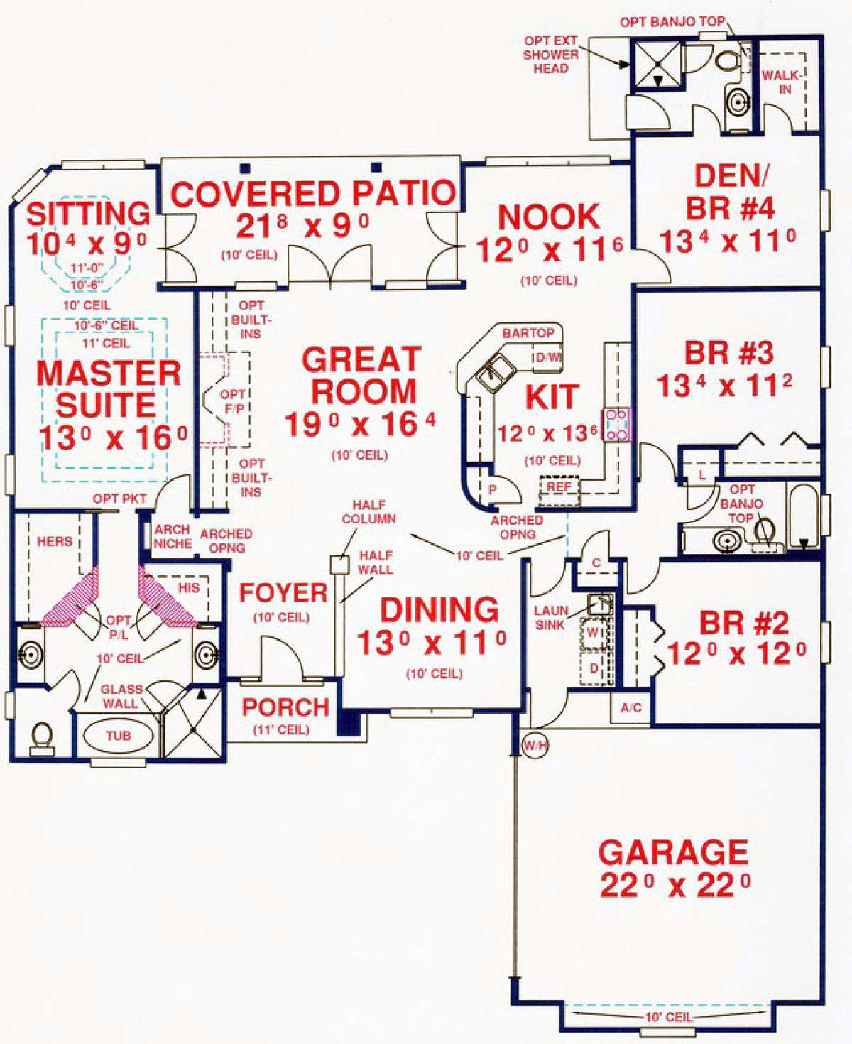 Floorplan 1 for House Plan #4766-00131