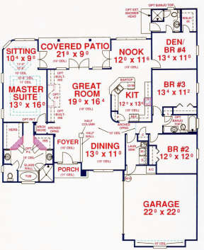 Floorplan 1 for House Plan #4766-00131