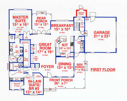 Floorplan 1 for House Plan #4766-00132