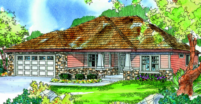 Craftsman House Plan #035-00386 Elevation Photo