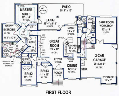Floorplan 1 for House Plan #4766-00135