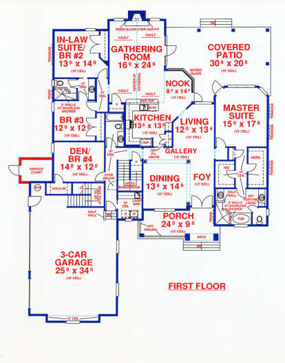 Floorplan 1 for House Plan #4766-00136