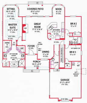 Floorplan 1 for House Plan #4766-00139