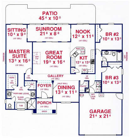 Floorplan1 for House Plan #4766-00141