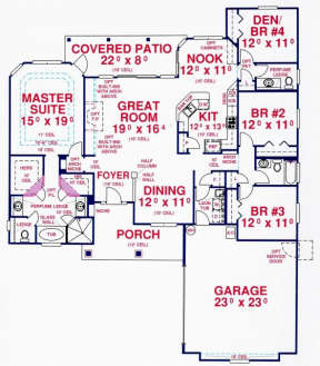 Floorplan 1 for House Plan #4766-00145