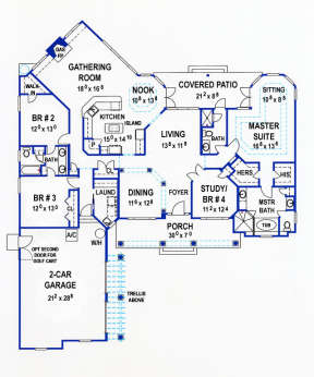 Floorplan 1 for House Plan #4766-00147