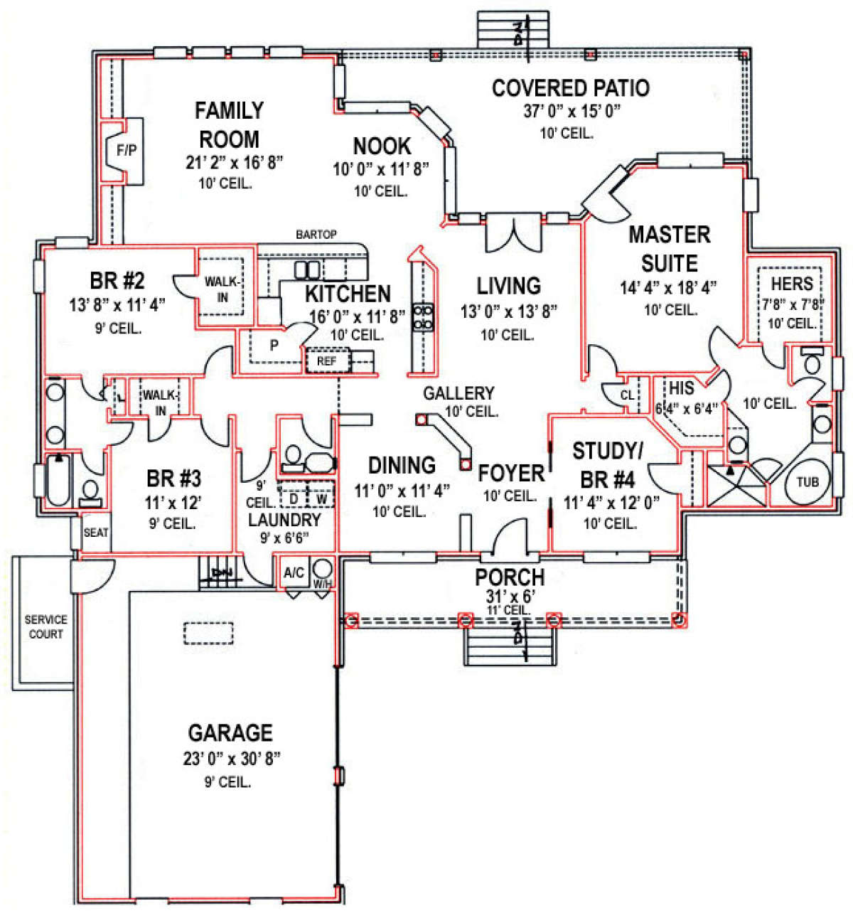 Floorplan 1 for House Plan #4766-00148