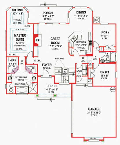 Floorplan 1 for House Plan #4766-00149