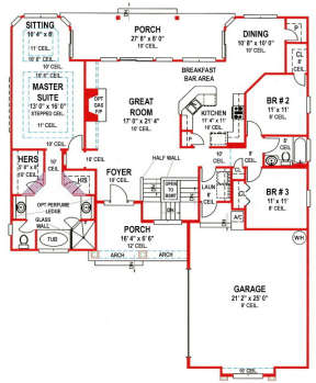 Floorplan 1 for House Plan #4766-00150