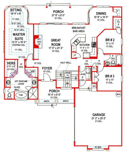 Floorplan 1 for House Plan #4766-00150