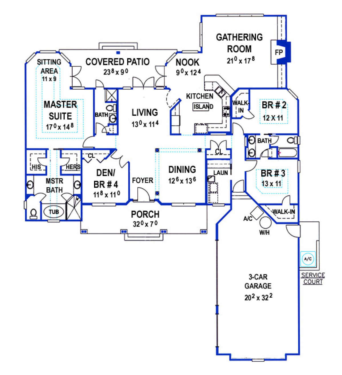 Floorplan 1 for House Plan #4766-00151