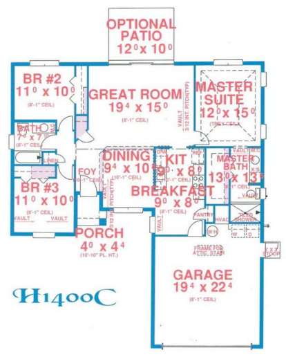 Floorplan 1 for House Plan #4766-00152