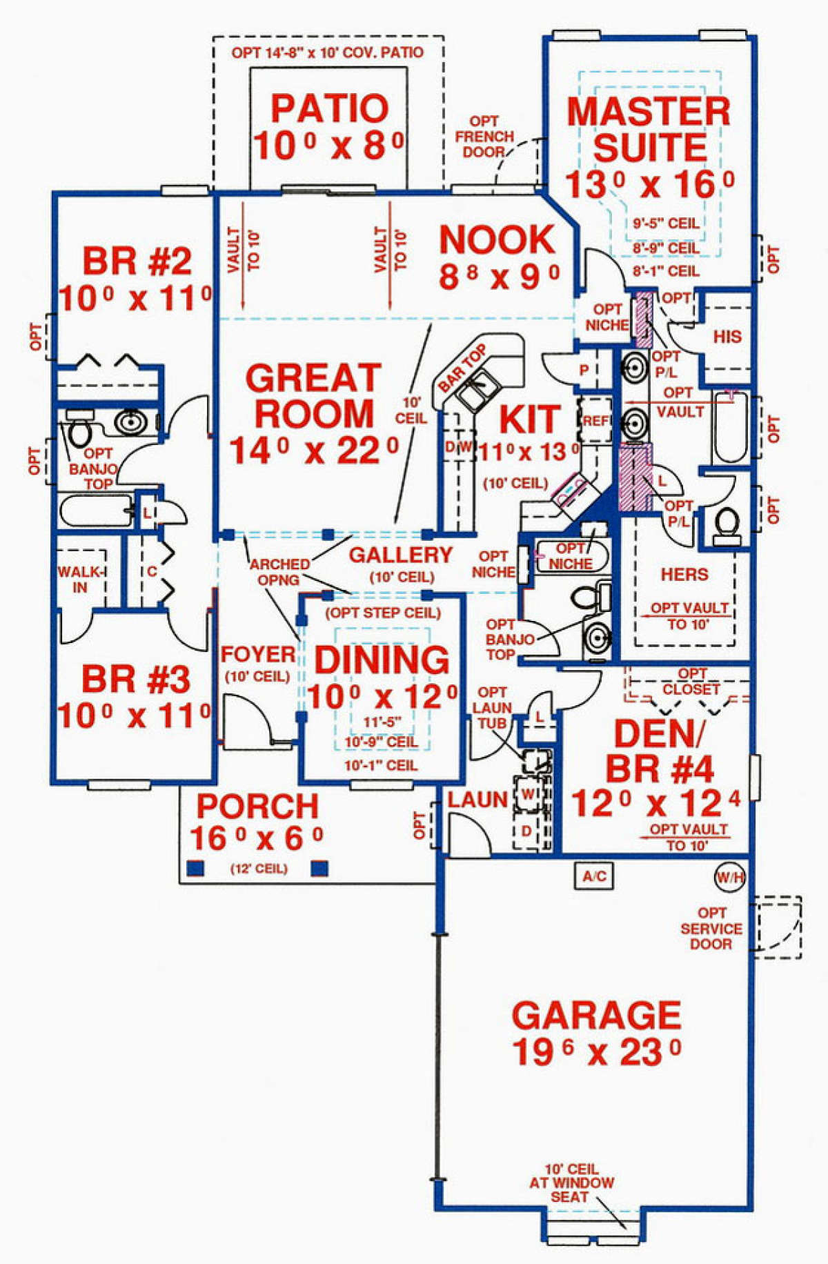 Floorplan 1 for House Plan #4766-00156