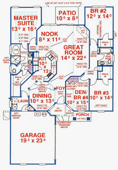 Floorplan 1 for House Plan #4766-00159