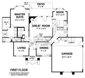 Floorplan 1 for House Plan #4766-00165