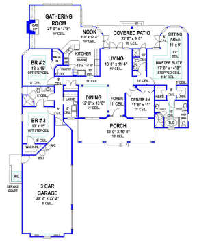 Floorplan 1 for House Plan #4766-00166