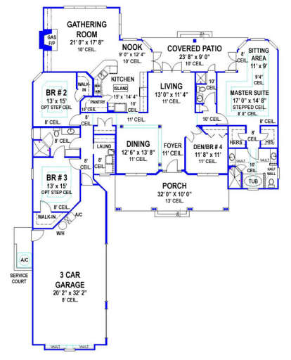 Floorplan1 for House Plan #4766-00166