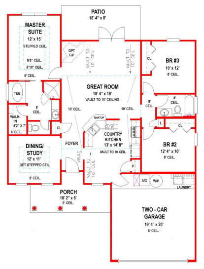 Floorplan 1 for House Plan #4766-00169