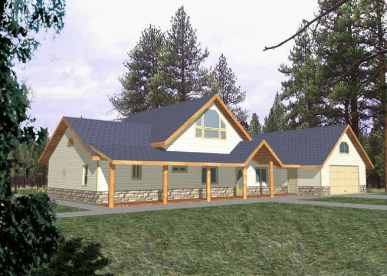 Lake Front House Plan #039-00152 Elevation Photo
