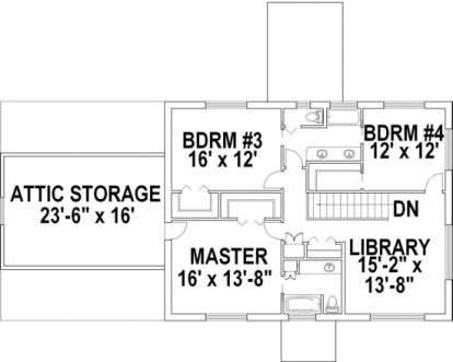 Second Floor for House Plan #039-00155