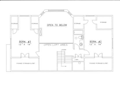Second Floor for House Plan #039-00157