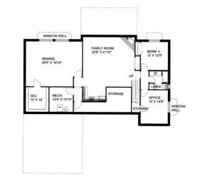 Basement Floor for House Plan #039-00158