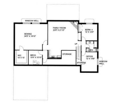 Basement Floor for House Plan #039-00158