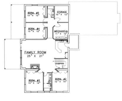 Basement Floor for House Plan #039-00162