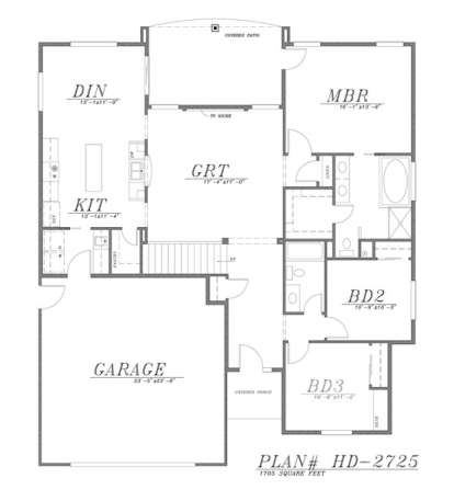 Floorplan1 for House Plan #5244-00001