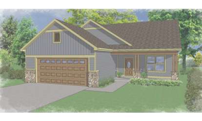 Ranch House Plan #5244-00004 Elevation Photo