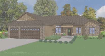 Ranch House Plan #5244-00006 Elevation Photo
