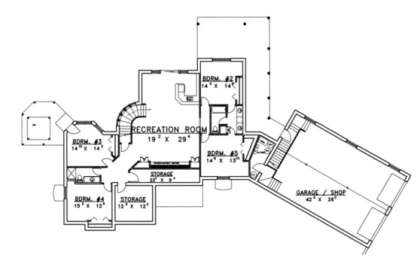 Basement Floor for House Plan #039-00163