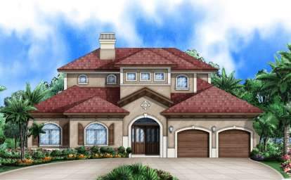 Mediterranean House Plan #5565-00004 Elevation Photo