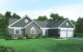 Ranch House Plan #5633-00003 Elevation Photo