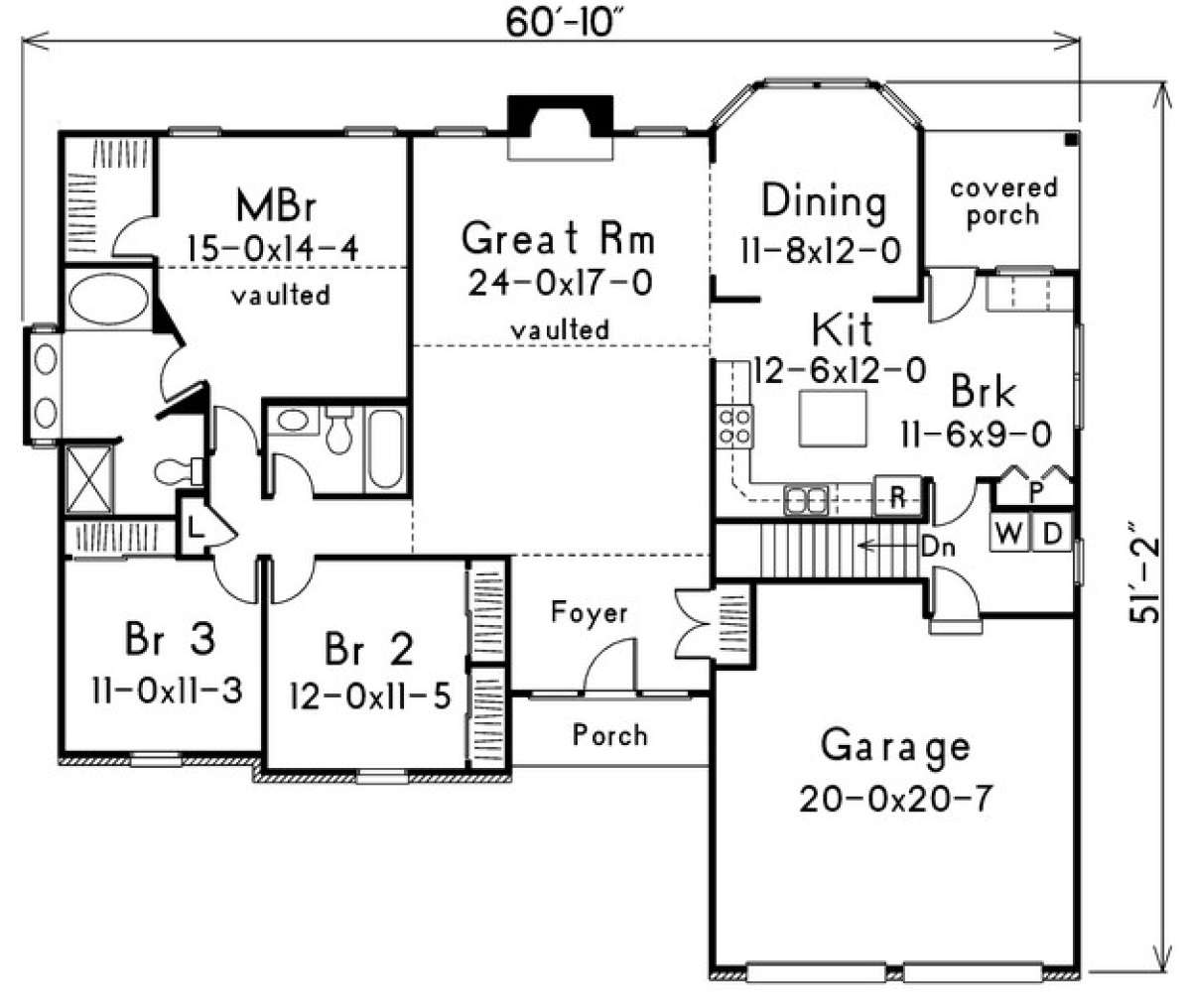 Floorplan 1 for House Plan #5633-00003