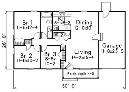 Floorplan 1 for House Plan #5633-00004