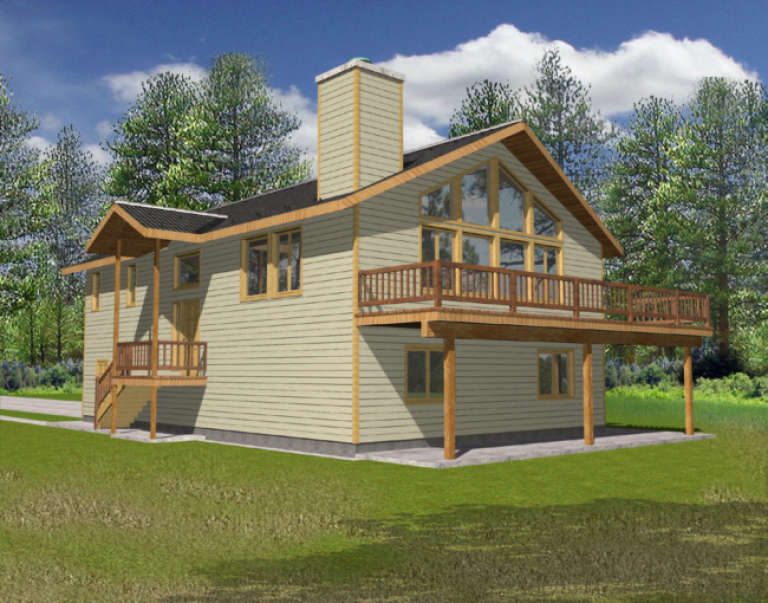 Narrow Lot House Plan #039-00164 Elevation Photo