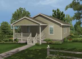 Narrow Lot House Plan #5633-00008 Elevation Photo