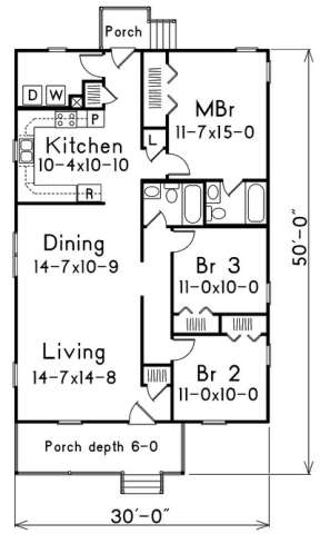 Floorplan 1 for House Plan #5633-00008
