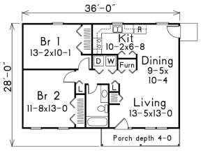 Floorplan 1 for House Plan #5633-00009
