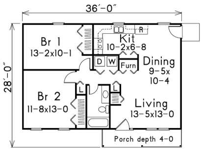 Floorplan1 for House Plan #5633-00009