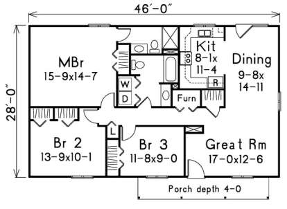 Floorplan1 for House Plan #5633-00012