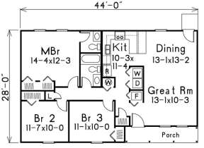 Floorplan 1 for House Plan #5633-00013