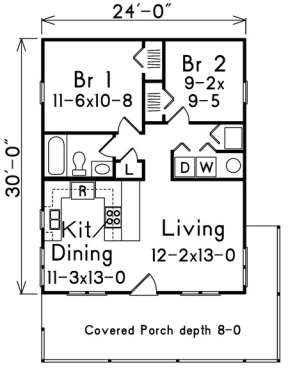 Floorplan 1 for House Plan #5633-00014