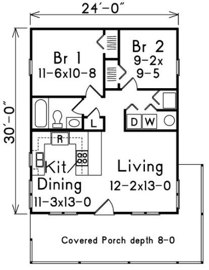 Floorplan1 for House Plan #5633-00014