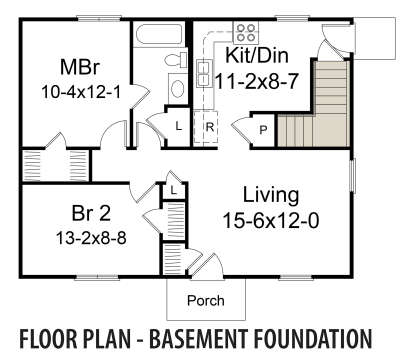 Main Floor w/ Basement Stairs Location for House Plan #5633-00016