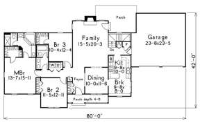 Floorplan 1 for House Plan #5633-00020
