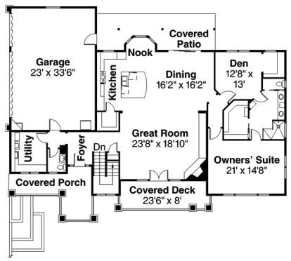 Floorplan 1 for House Plan #035-00584