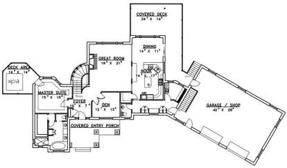 Main Floor for House Plan #039-00166