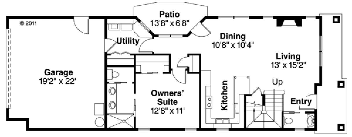 Floorplan 1 for House Plan #035-00589